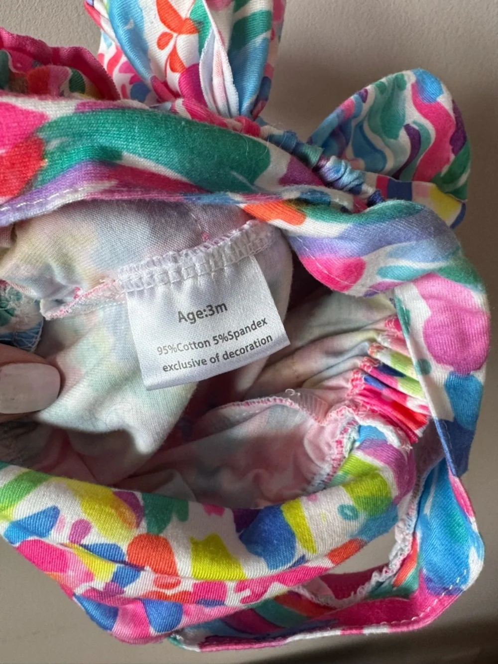Abby & Evie Baby Boutique‎ Bright Watercolor Print Ruffle Bubble Romper 3 Months